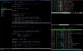 Tall vim+multitail+htop