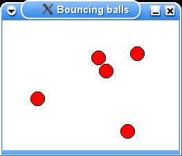Bouncing balls on Gentoo Linux with GTK and KDE